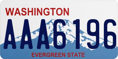 WA license plate AAA6196
