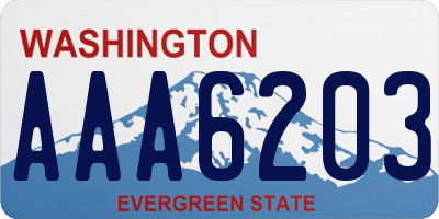 WA license plate AAA6203