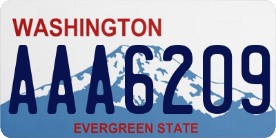 WA license plate AAA6209