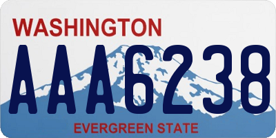 WA license plate AAA6238
