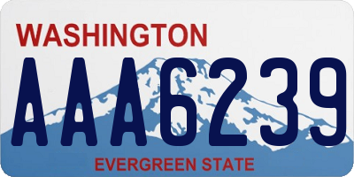 WA license plate AAA6239