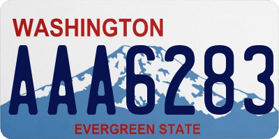 WA license plate AAA6283