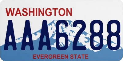 WA license plate AAA6288