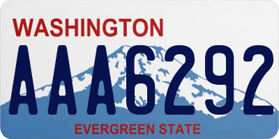 WA license plate AAA6292