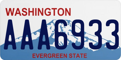 WA license plate AAA6933
