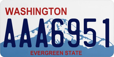 WA license plate AAA6951