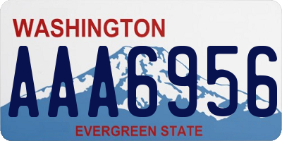 WA license plate AAA6956