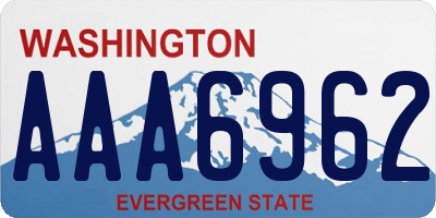WA license plate AAA6962