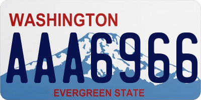 WA license plate AAA6966