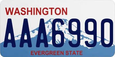 WA license plate AAA6990