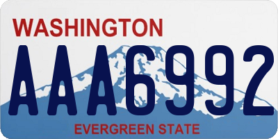WA license plate AAA6992