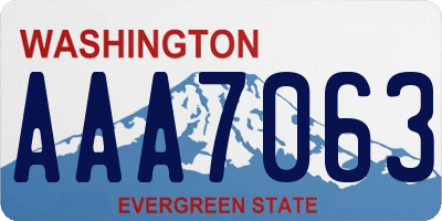 WA license plate AAA7063