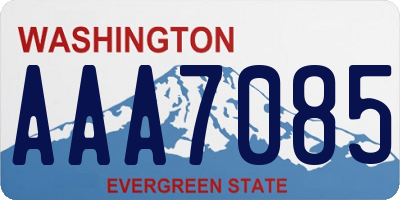 WA license plate AAA7085