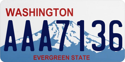WA license plate AAA7136