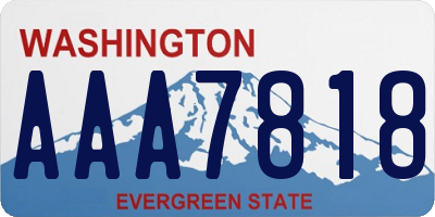 WA license plate AAA7818