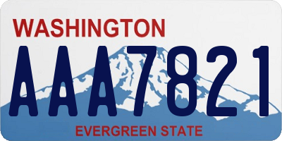 WA license plate AAA7821