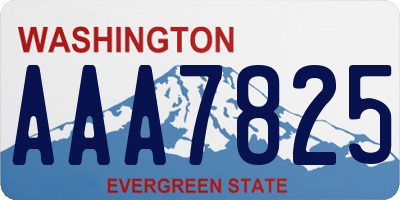 WA license plate AAA7825