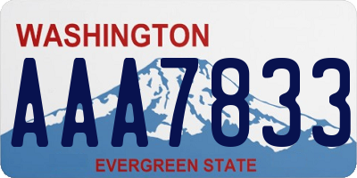 WA license plate AAA7833