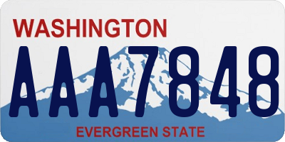 WA license plate AAA7848