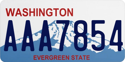 WA license plate AAA7854