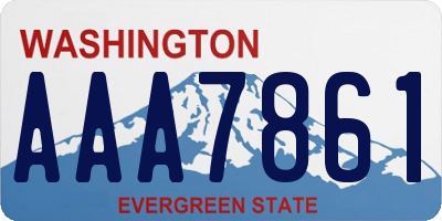 WA license plate AAA7861