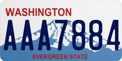 WA license plate AAA7884