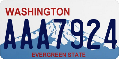 WA license plate AAA7924