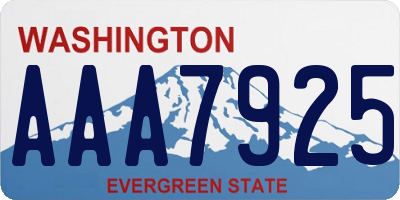 WA license plate AAA7925