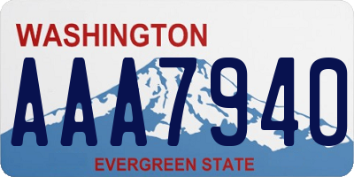 WA license plate AAA7940