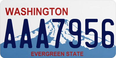 WA license plate AAA7956