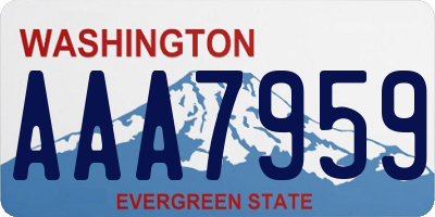 WA license plate AAA7959