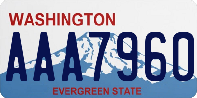 WA license plate AAA7960