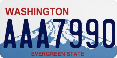 WA license plate AAA7990