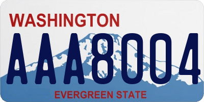 WA license plate AAA8004