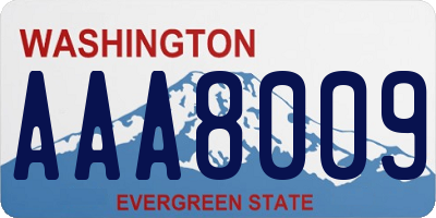 WA license plate AAA8009