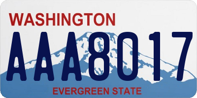 WA license plate AAA8017