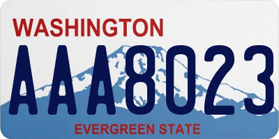 WA license plate AAA8023