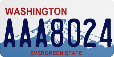 WA license plate AAA8024