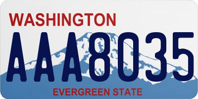 WA license plate AAA8035