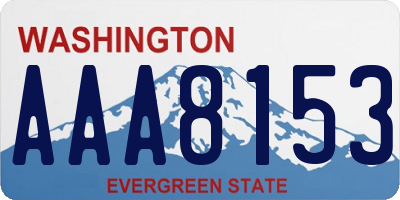WA license plate AAA8153