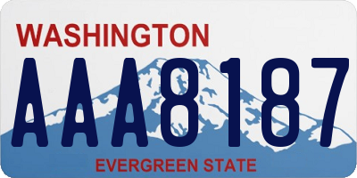 WA license plate AAA8187