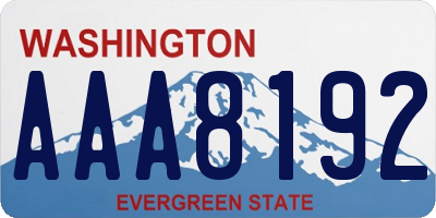 WA license plate AAA8192