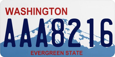 WA license plate AAA8216