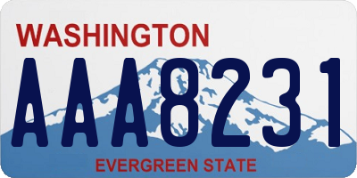 WA license plate AAA8231