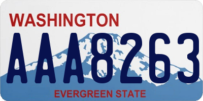 WA license plate AAA8263