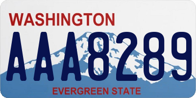 WA license plate AAA8289