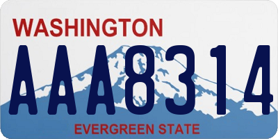 WA license plate AAA8314