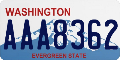 WA license plate AAA8362