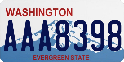 WA license plate AAA8398