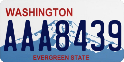 WA license plate AAA8439